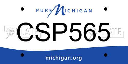 CSP565 Michigan License Plate
