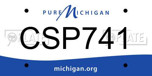 CSP741 Michigan License Plate
