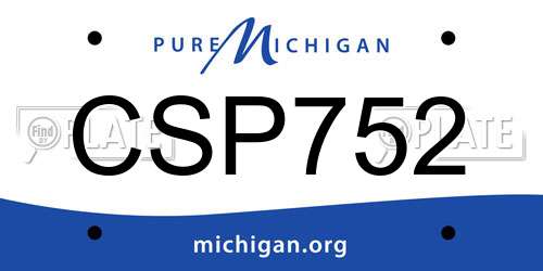 CSP752 Michigan License Plate