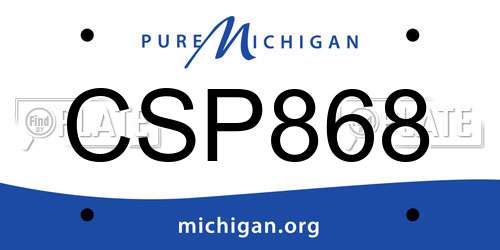 CSP868 Michigan License Plate