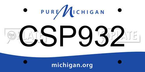 CSP932 Michigan License Plate