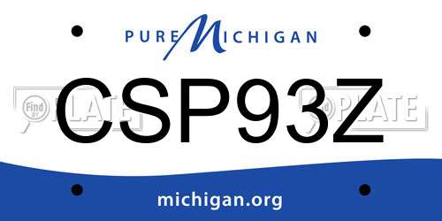 CSP93Z Michigan License Plate
