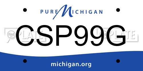 CSP99G Michigan License Plate