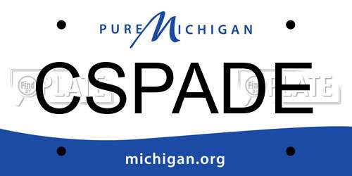 CSPADE Michigan License Plate