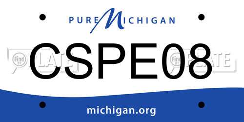 CSPE08 Michigan License Plate