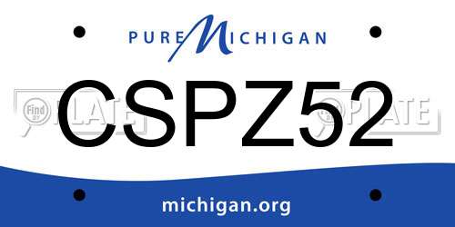 CSPZ52 Michigan License Plate
