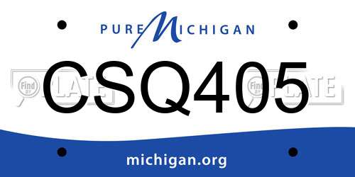 CSQ405 Michigan License Plate