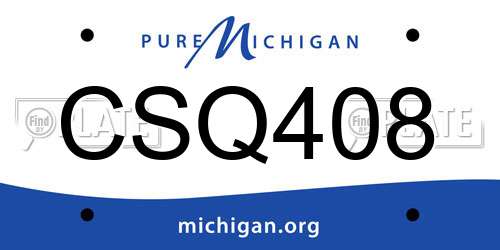 CSQ408 Michigan License Plate