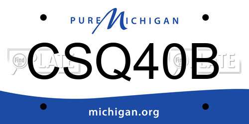 CSQ40B Michigan License Plate