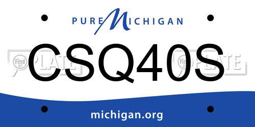 CSQ40S Michigan License Plate