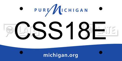CSS18E Michigan License Plate