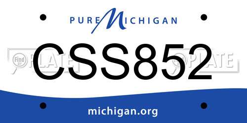 CSS852 Michigan License Plate