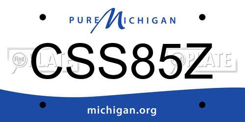 CSS85Z Michigan License Plate