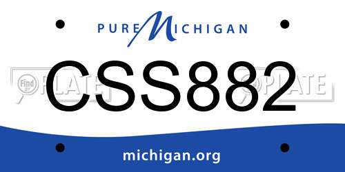 CSS882 Michigan License Plate