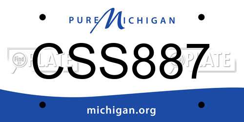 CSS887 Michigan License Plate