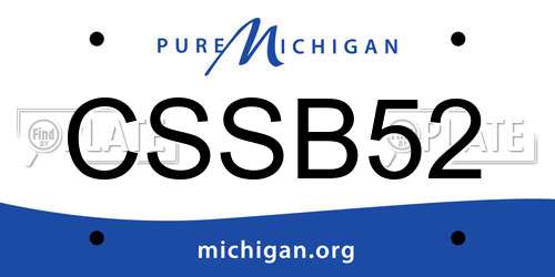 CSSB52 Michigan License Plate