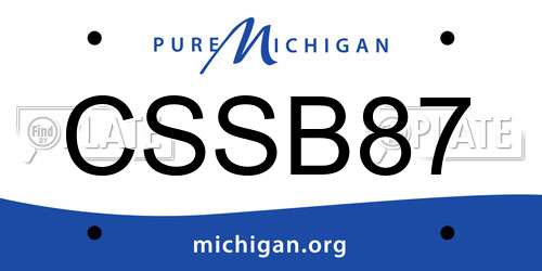 CSSB87 Michigan License Plate