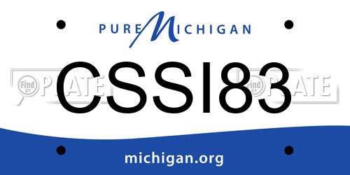 CSSI83 Michigan License Plate