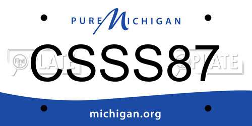 CSSS87 Michigan License Plate