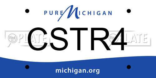 CSTR4 Michigan License Plate