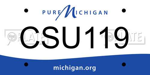 CSU119 Michigan License Plate