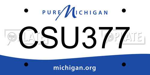 CSU377 Michigan License Plate
