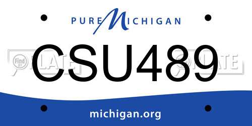 CSU489 Michigan License Plate