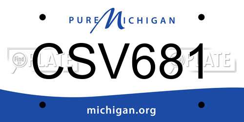 CSV681 Michigan License Plate