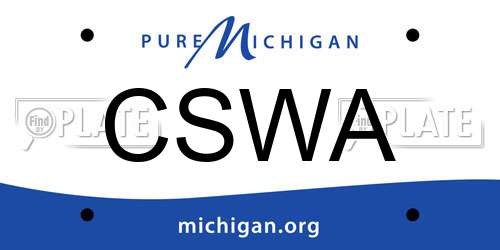 CSWA Michigan License Plate