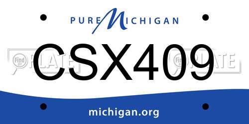 CSX409 Michigan License Plate