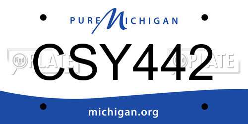 CSY442 Michigan License Plate