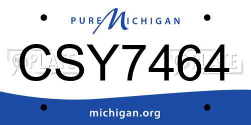 CSY7464 Michigan License Plate