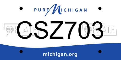 CSZ703 Michigan License Plate