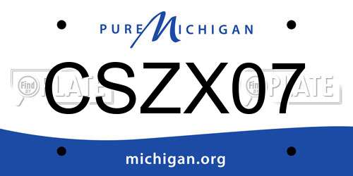 CSZX07 Michigan License Plate