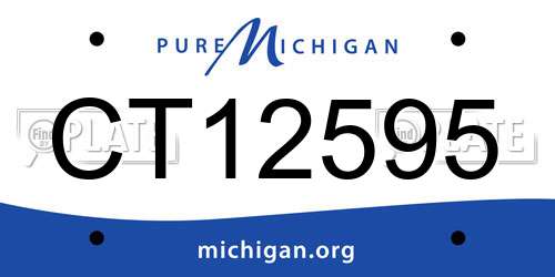 CT12595 Michigan License Plate
