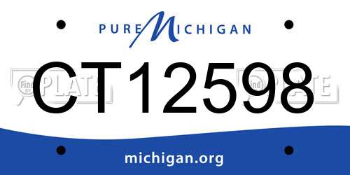 CT12598 Michigan License Plate
