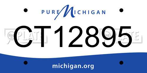 CT12895 Michigan License Plate