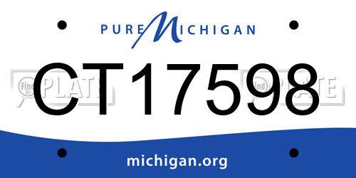 CT17598 Michigan License Plate