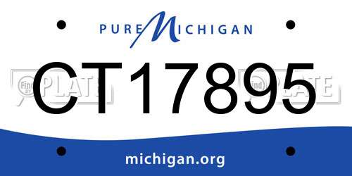 CT17895 Michigan License Plate