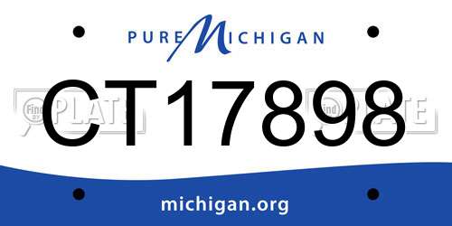 CT17898 Michigan License Plate