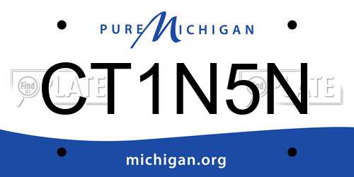 CT1N5N Michigan License Plate