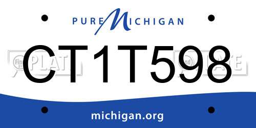 CT1T598 Michigan License Plate