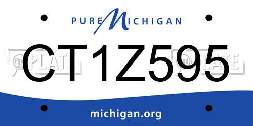 CT1Z595 Michigan License Plate