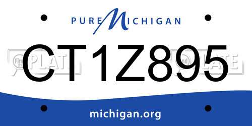 CT1Z895 Michigan License Plate