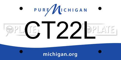 CT22L Michigan License Plate
