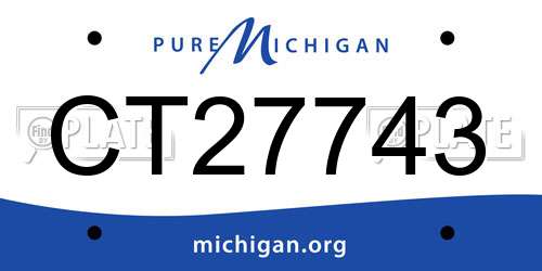 CT27743 Michigan License Plate