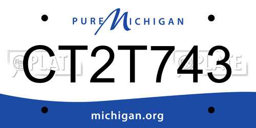 CT2T743 Michigan License Plate