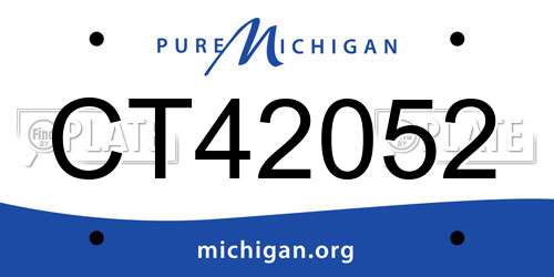 CT42052 Michigan License Plate