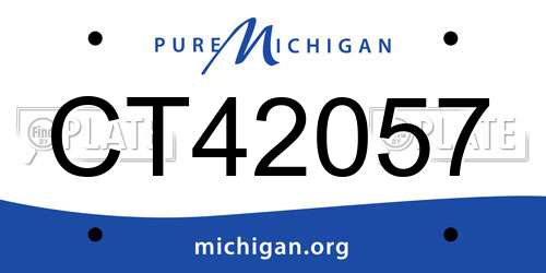 CT42057 Michigan License Plate