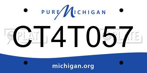 CT4T057 Michigan License Plate